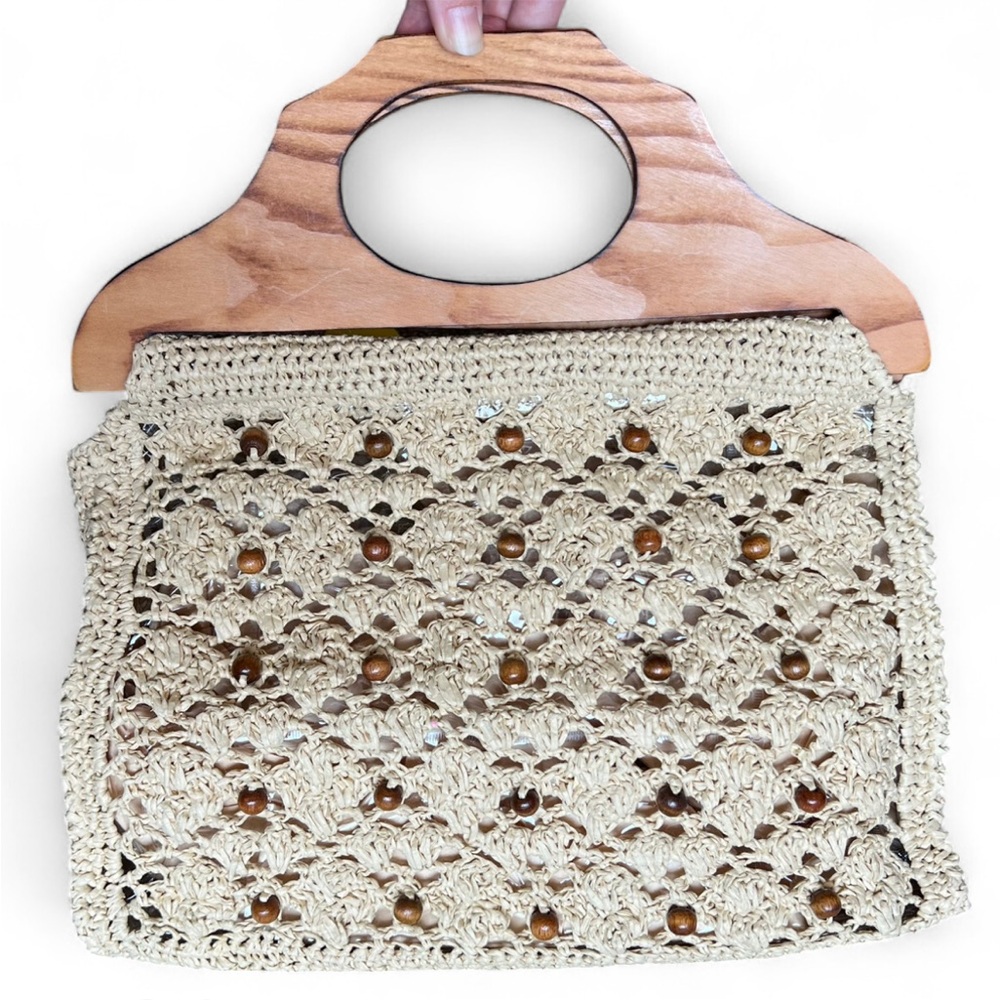 NWT Sears Deadstock Woven Beaded Bag